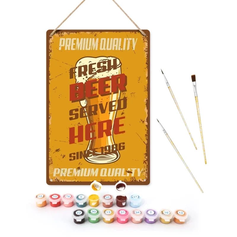 Fresh Beer Served Here - DIY Metal Poster