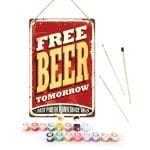 Free Beer Tomorrow - DIY Metal Bar Poster