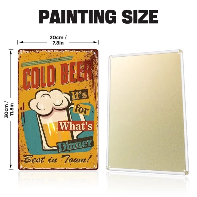 Cold Beer Best in Town DIY Metal Poster