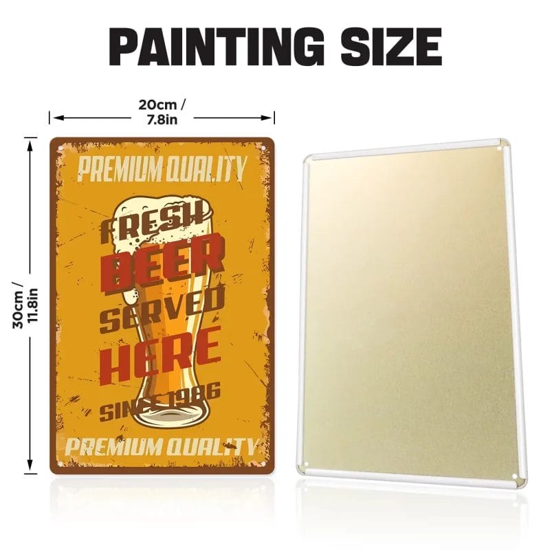 Fresh Beer Served Here - DIY Metal Poster