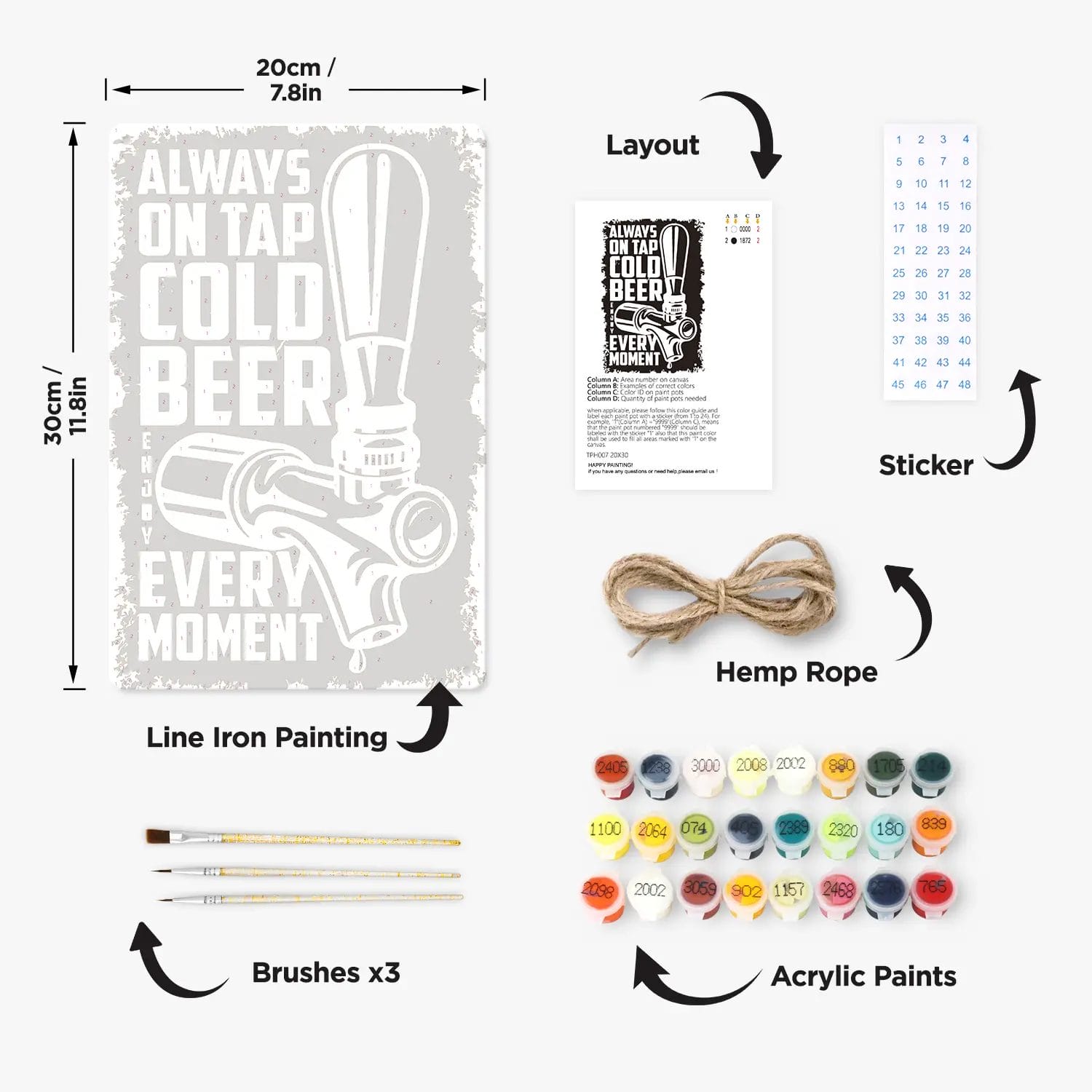 Always On Tap Cold Beer DIY Metal Poster 2 - Paint by Numbers Always On Tap Cold Beer DIY Metal Poster