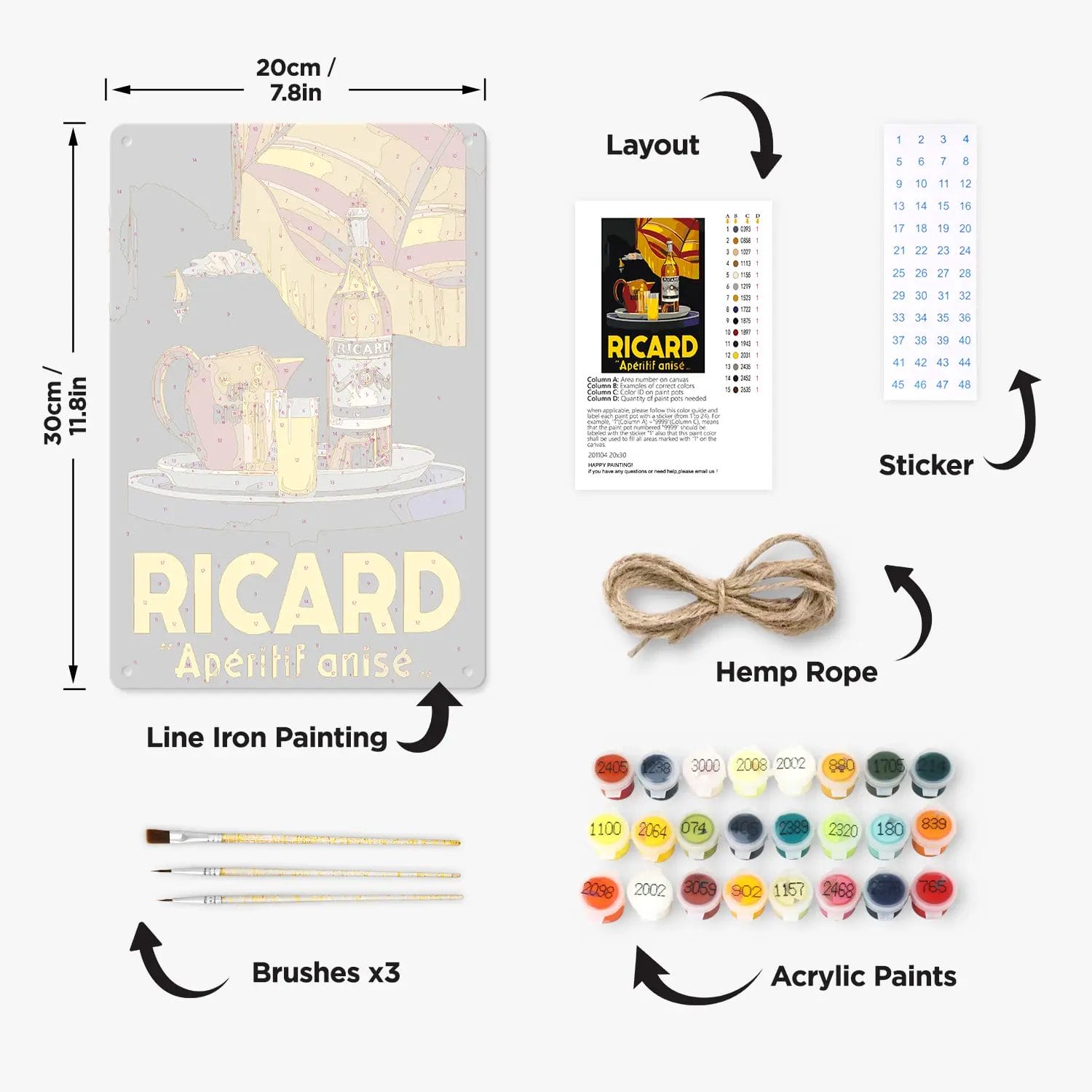 Ricard Wine Bar Metal Poster 2 - Paint by Numbers Ricard Wine Bar Metal Poster