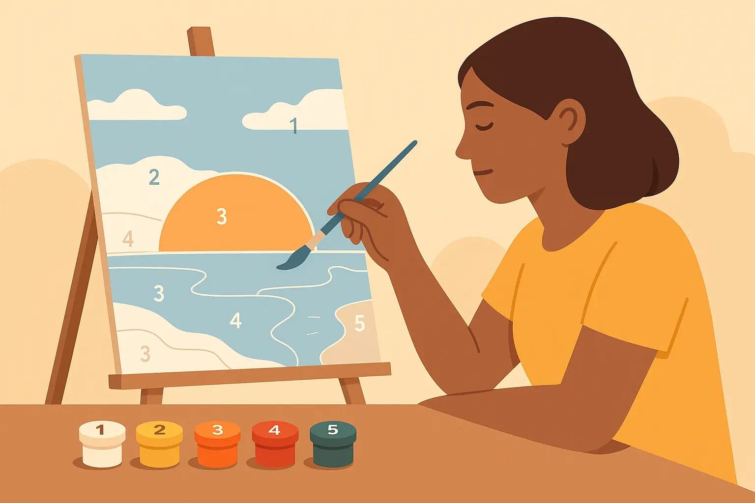 Step-by-Step Guide to Painting Your First Paint by Numbers Canvas 6 - Paint by Numbers Complete the Larger areas first - Paint by Numbers