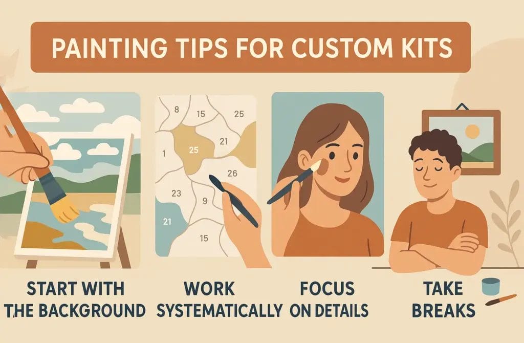 How to Create a Personalized Paint by Numbers Masterpiece from Your Photos 5 - Paint by Numbers Painting Tips for Custom Kits