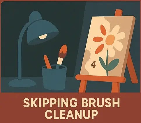 7 Beginner Mistakes That Could Ruin Your Painting Canvas (+ Easy Fixes!) 6 - Paint by Numbers Skipping brush cleanup 1 - Paint by Numbers