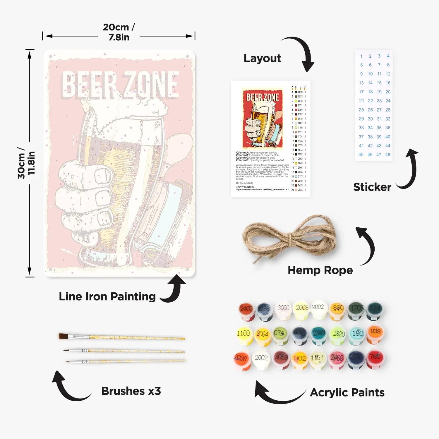 Beer Zone DIY Metal Poster 1 - Paint by Numbers Beer Zone DIY Metal Poster