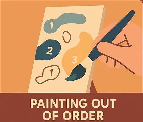 7 Beginner Mistakes That Could Ruin Your Painting Canvas (+ Easy Fixes!) 8 - Paint by Numbers painting out of order - Paint by Numbers