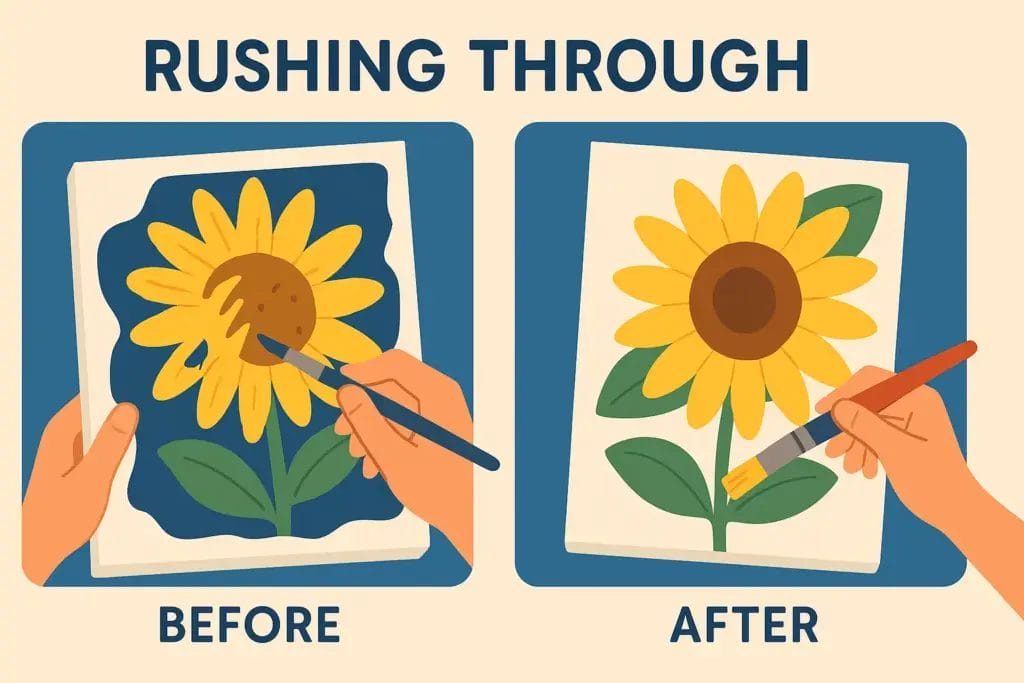 Ultimate Guide to Paint by Numbers for Beginners 11 - Paint by Numbers Rushing Through the painting process