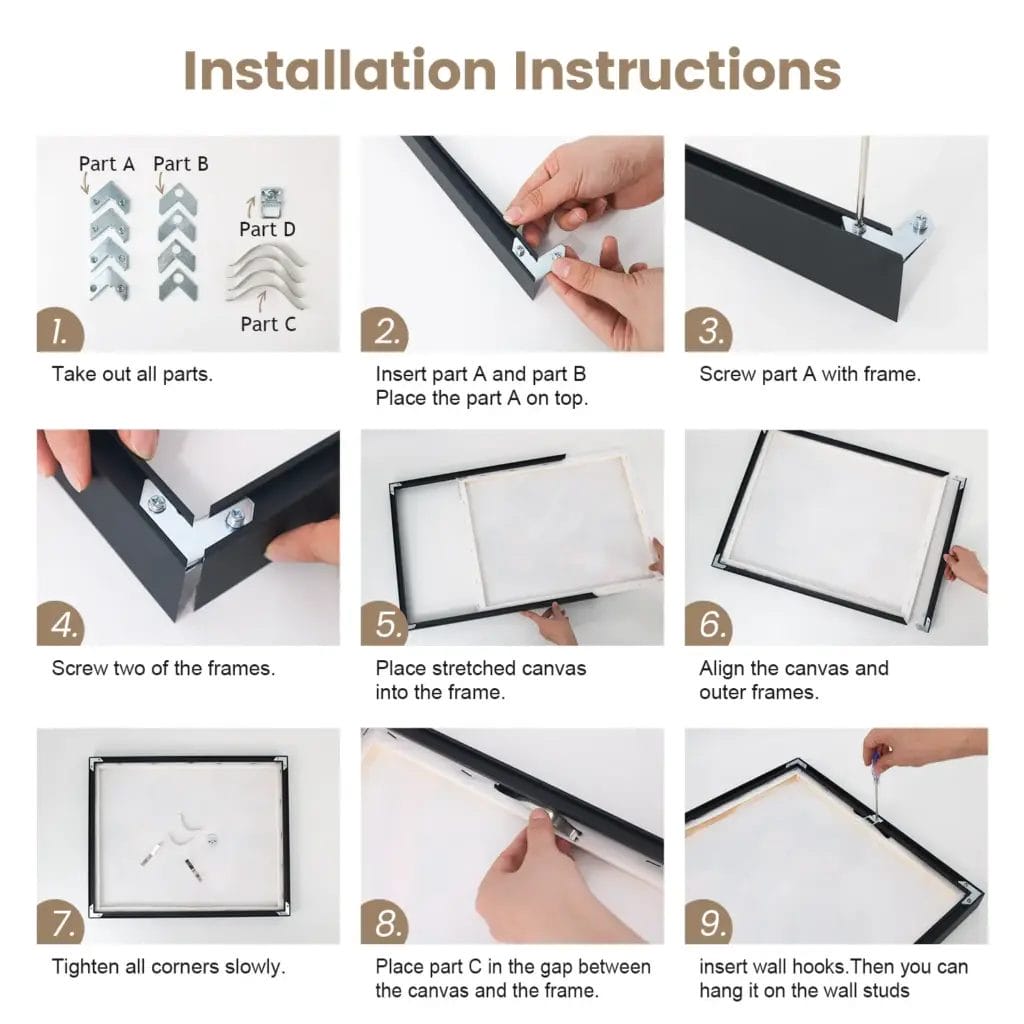 Premium DIY Aluminium Floating Frame 4 - Paint by Numbers Aluminium Frame DIY steps