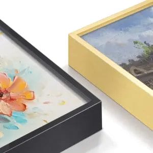 Aluminum Floating Frames Gold and Black